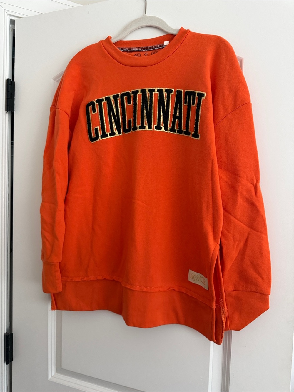 Royce Apparel Cincinnati Embroidered Orange Crewneck Sweatshirt